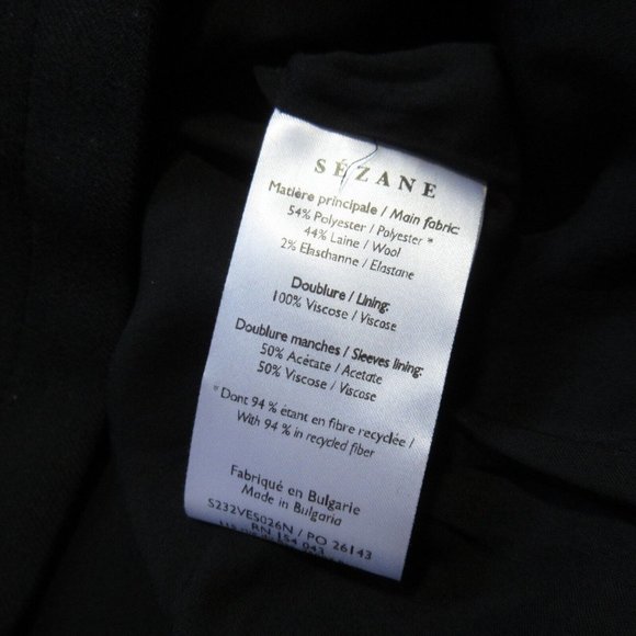 NWT Sezane Will Noir Black Wool Blend Oversized Chore Jacket M - Picture 5 of 7